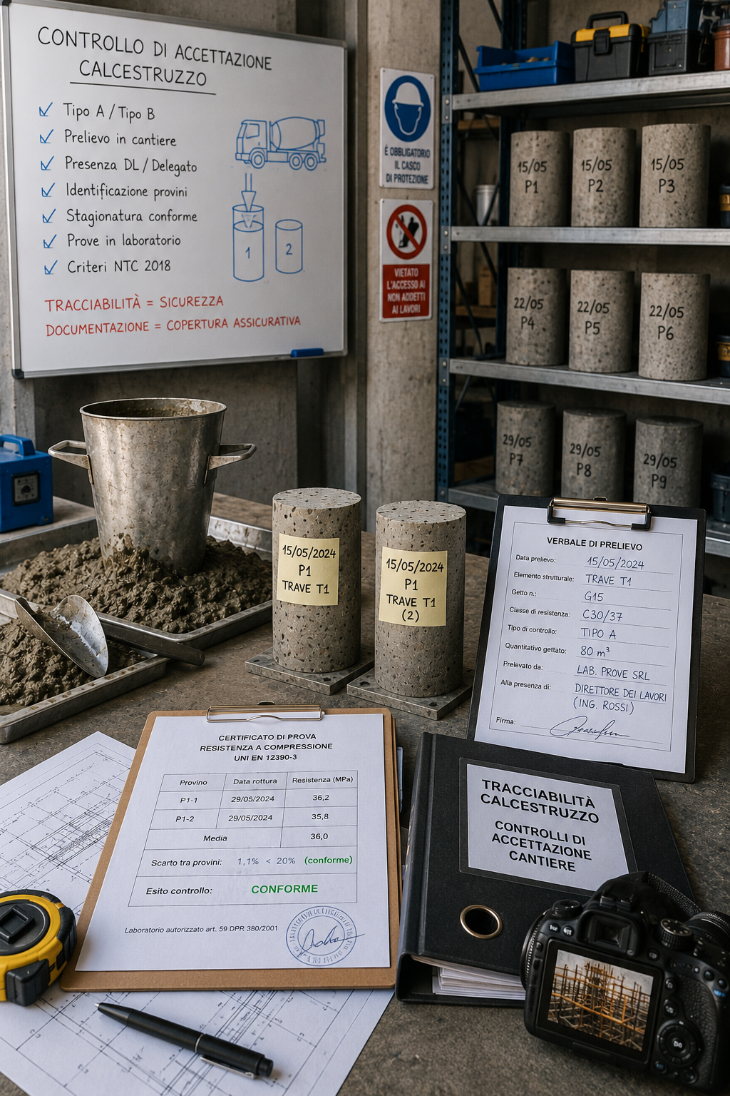 Prelievo del calcestruzzo in cantiere per il controllo di accettazione secondo NTC 2018